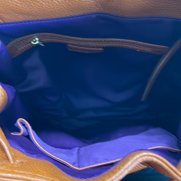 Leather Backpack Drawstring Cognac Zenith Bag - Picture 9 of 12